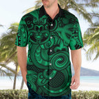 Aotearoa Maori Hei Tiki Hawaiian Shirt Kakariki Kowhaiwhai Puhoro Motif