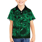 Aotearoa Maori Hei Tiki Hawaiian Shirt Kakariki Kowhaiwhai Puhoro Motif