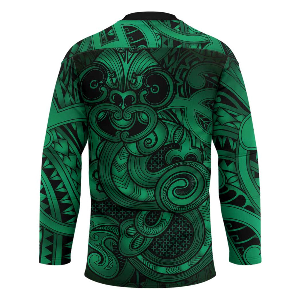 Aotearoa Maori Hei Tiki Hockey Jersey Kakariki Kowhaiwhai Puhoro Motif
