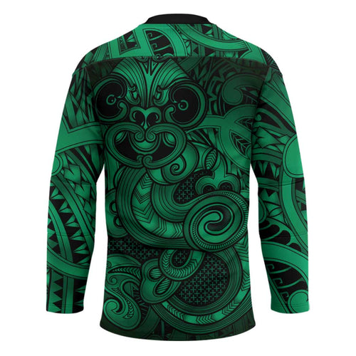 Aotearoa Maori Hei Tiki Hockey Jersey Kakariki Kowhaiwhai Puhoro Motif