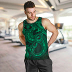 Aotearoa Maori Hei Tiki Men Tank Top Kakariki Kowhaiwhai Puhoro Motif