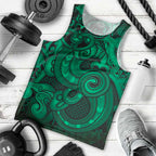 Aotearoa Maori Hei Tiki Men Tank Top Kakariki Kowhaiwhai Puhoro Motif