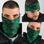 Aotearoa Maori Hei Tiki Neck Gaiter Kakariki Kowhaiwhai Puhoro Motif