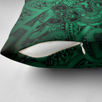 Aotearoa Maori Hei Tiki Pillow Cover Kakariki Kowhaiwhai Puhoro Motif