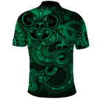 Aotearoa Maori Hei Tiki Polo Shirt Kakariki Kowhaiwhai Puhoro Motif