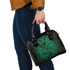 Aotearoa Maori Hei Tiki Shoulder Handbag Kakariki Kowhaiwhai Puhoro Motif
