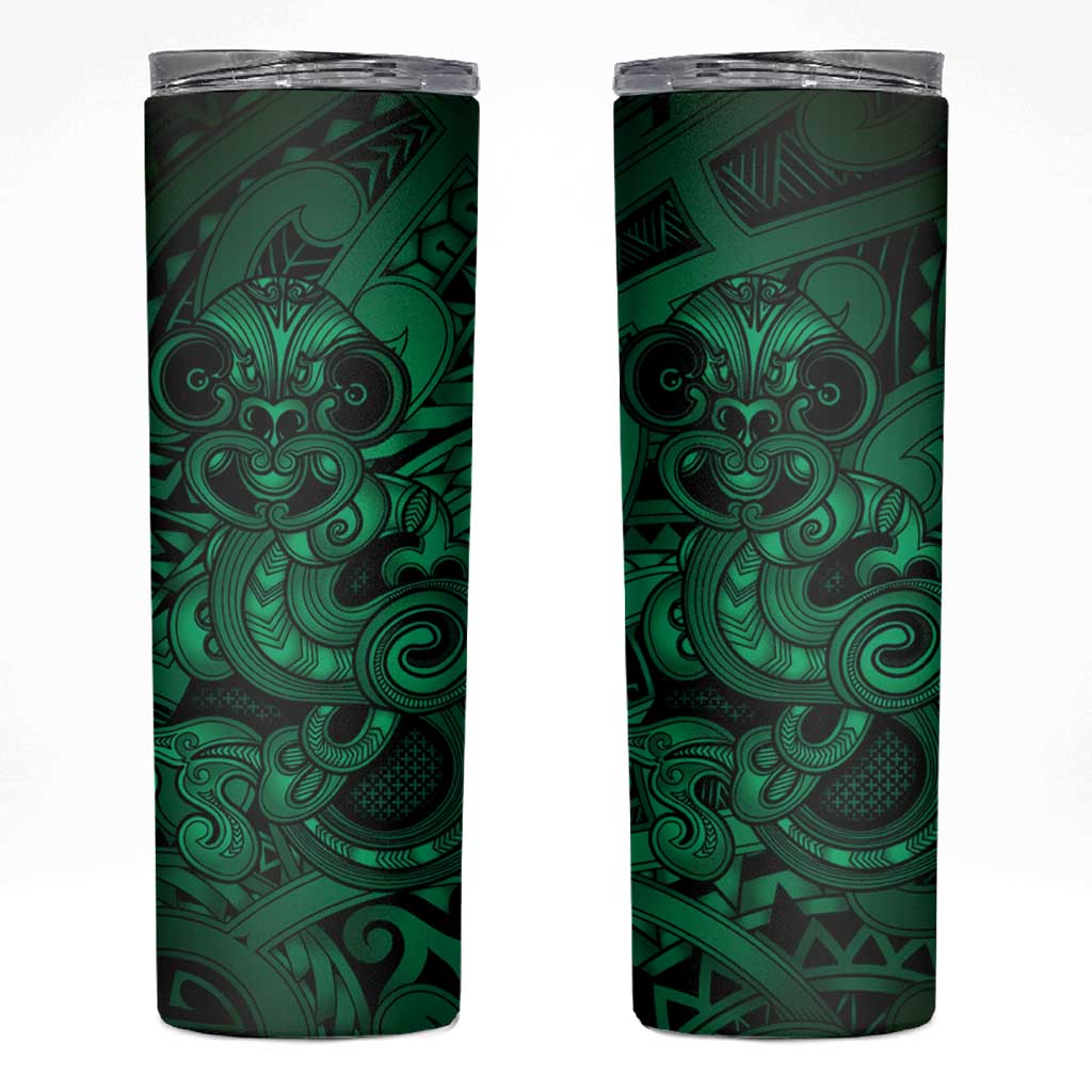 Aotearoa Maori Hei Tiki Skinny Tumbler Kakariki Kowhaiwhai Puhoro Motif