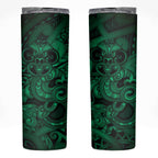 Aotearoa Maori Hei Tiki Skinny Tumbler Kakariki Kowhaiwhai Puhoro Motif