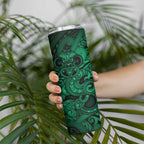 Aotearoa Maori Hei Tiki Skinny Tumbler Kakariki Kowhaiwhai Puhoro Motif