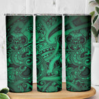 Aotearoa Maori Hei Tiki Skinny Tumbler Kakariki Kowhaiwhai Puhoro Motif