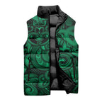 Aotearoa Maori Hei Tiki Sleeveless Puffer Jacket Kakariki Kowhaiwhai Puhoro Motif
