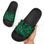 Aotearoa Maori Hei Tiki Slide Sandals Kakariki Kowhaiwhai Puhoro Motif