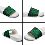 Aotearoa Maori Hei Tiki Slide Sandals Kakariki Kowhaiwhai Puhoro Motif