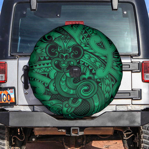 Aotearoa Maori Hei Tiki Spare Tire Cover Kakariki Kowhaiwhai Puhoro Motif