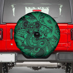 Aotearoa Maori Hei Tiki Spare Tire Cover Kakariki Kowhaiwhai Puhoro Motif