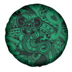 Aotearoa Maori Hei Tiki Spare Tire Cover Kakariki Kowhaiwhai Puhoro Motif