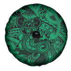 Aotearoa Maori Hei Tiki Spare Tire Cover Kakariki Kowhaiwhai Puhoro Motif