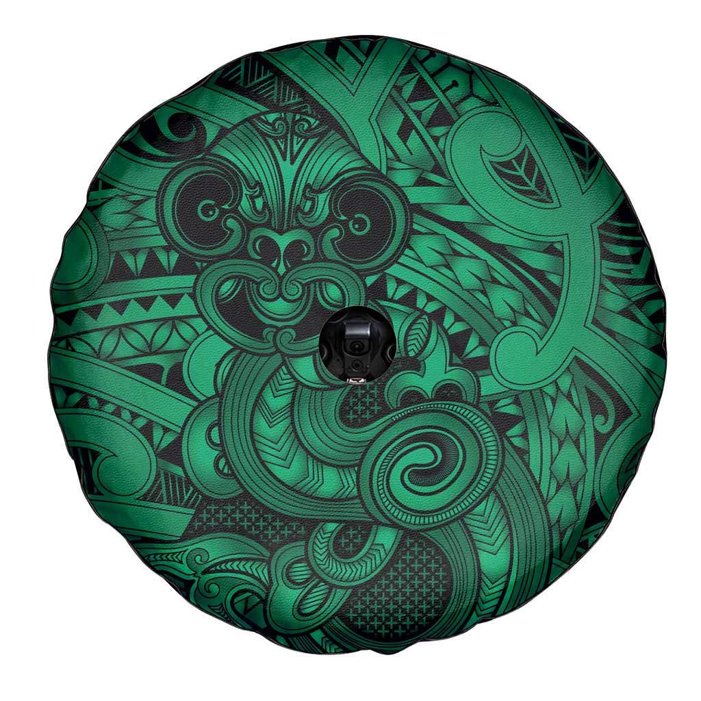 Aotearoa Maori Hei Tiki Spare Tire Cover Kakariki Kowhaiwhai Puhoro Motif