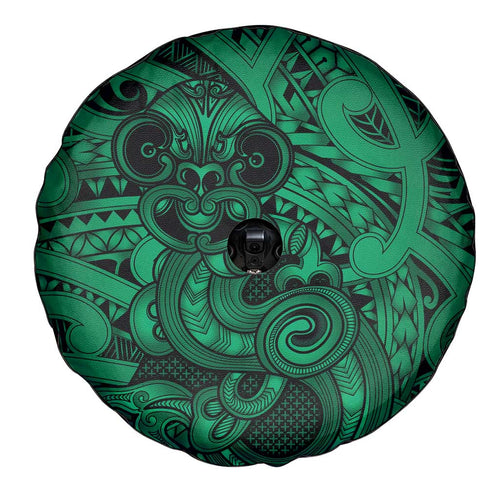 Aotearoa Maori Hei Tiki Spare Tire Cover Kakariki Kowhaiwhai Puhoro Motif