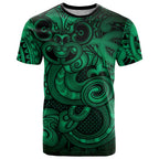 Aotearoa Maori Hei Tiki T Shirt Kakariki Kowhaiwhai Puhoro Motif