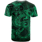 Aotearoa Maori Hei Tiki T Shirt Kakariki Kowhaiwhai Puhoro Motif