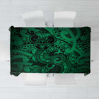 Aotearoa Maori Hei Tiki Tablecloth Kakariki Kowhaiwhai Puhoro Motif