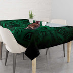 Aotearoa Maori Hei Tiki Tablecloth Kakariki Kowhaiwhai Puhoro Motif