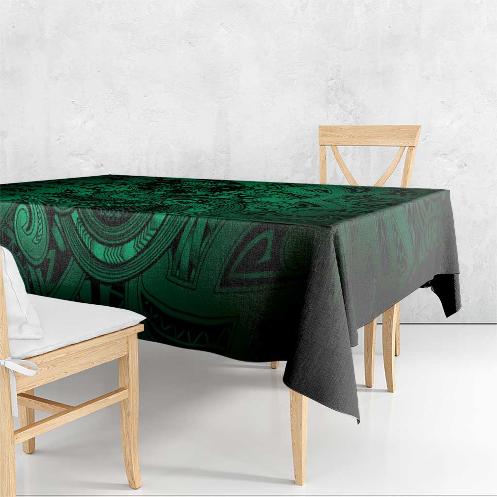 Aotearoa Maori Hei Tiki Tablecloth Kakariki Kowhaiwhai Puhoro Motif