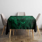 Aotearoa Maori Hei Tiki Tablecloth Kakariki Kowhaiwhai Puhoro Motif