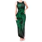 Aotearoa Maori Hei Tiki Tank Maxi Dress Kakariki Kowhaiwhai Puhoro Motif