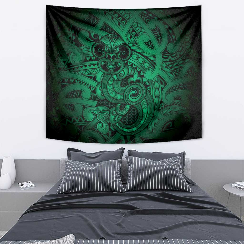 Aotearoa Maori Hei Tiki Tapestry Kakariki Kowhaiwhai Puhoro Motif