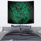 Aotearoa Maori Hei Tiki Tapestry Kakariki Kowhaiwhai Puhoro Motif