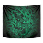 Aotearoa Maori Hei Tiki Tapestry Kakariki Kowhaiwhai Puhoro Motif