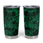 Aotearoa Maori Hei Tiki Tumbler Cup Kakariki Kowhaiwhai Puhoro Motif