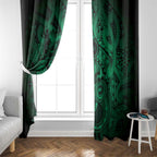 Aotearoa Maori Hei Tiki Window Curtain Kakariki Kowhaiwhai Puhoro Motif