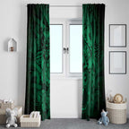 Aotearoa Maori Hei Tiki Window Curtain Kakariki Kowhaiwhai Puhoro Motif