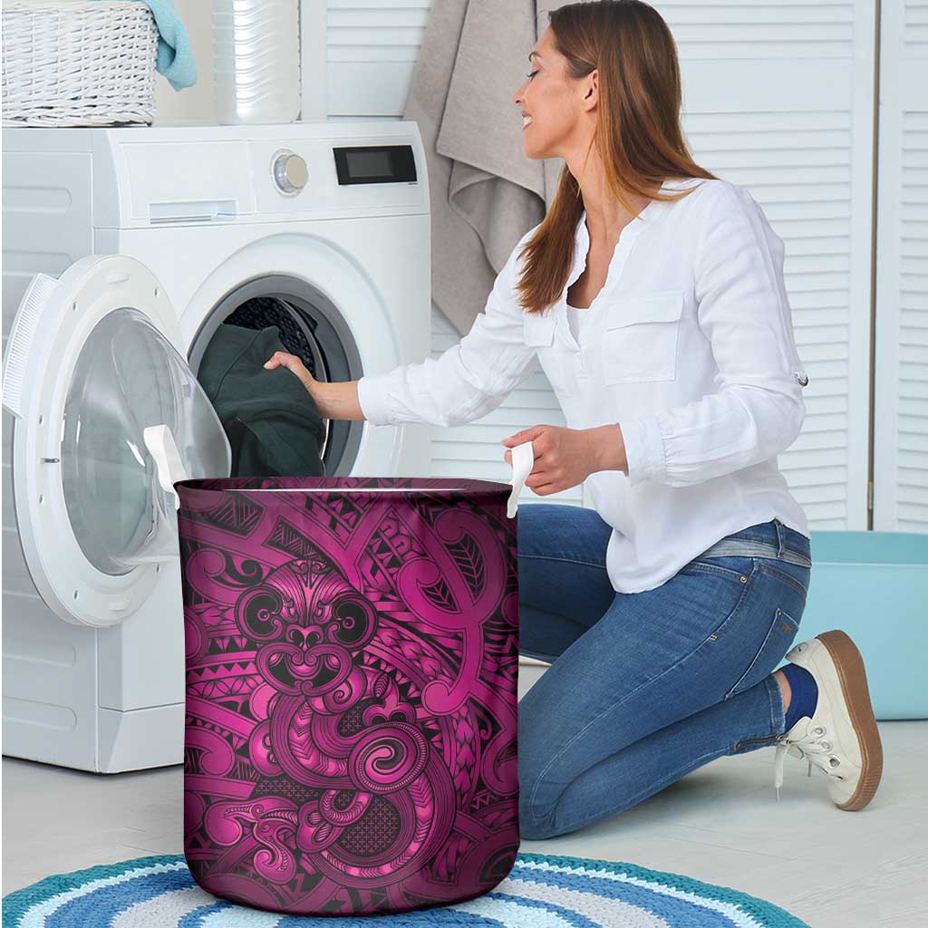 Aotearoa Maori Hei Tiki Laundry Basket Mawhero Kowhaiwhai Puhoro Motif