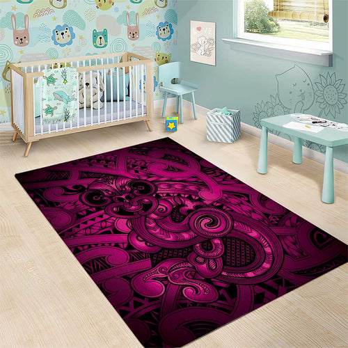 Aotearoa Maori Hei Tiki Area Rug Mawhero Kowhaiwhai Puhoro Motif