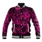 Aotearoa Maori Hei Tiki Baseball Jacket Mawhero Kowhaiwhai Puhoro Motif