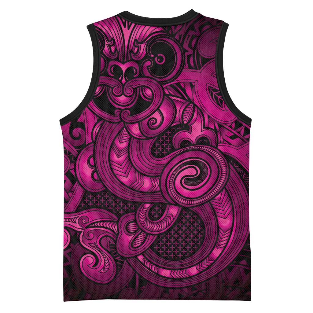 Aotearoa Maori Hei Tiki Basketball Jersey Mawhero Kowhaiwhai Puhoro Motif
