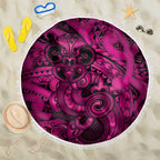 Aotearoa Maori Hei Tiki Beach Blanket Mawhero Kowhaiwhai Puhoro Motif