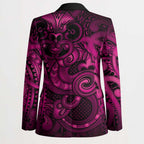 Aotearoa Maori Hei Tiki Blazer Mawhero Kowhaiwhai Puhoro Motif