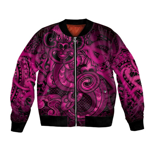 Aotearoa Maori Hei Tiki Bomber Jacket Mawhero Kowhaiwhai Puhoro Motif