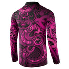 Aotearoa Maori Hei Tiki Button Sweatshirt Mawhero Kowhaiwhai Puhoro Motif