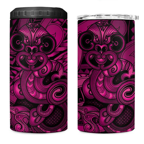 Aotearoa Maori Hei Tiki 4 in 1 Can Cooler Tumbler Mawhero Kowhaiwhai Puhoro Motif