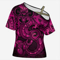 Aotearoa Maori Hei Tiki Cross Shoulder Shirt Mawhero Kowhaiwhai Puhoro Motif