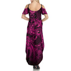 Aotearoa Maori Hei Tiki Family Matching Summer Maxi Dress and Hawaiian Shirt Mawhero Kowhaiwhai Puhoro Motif