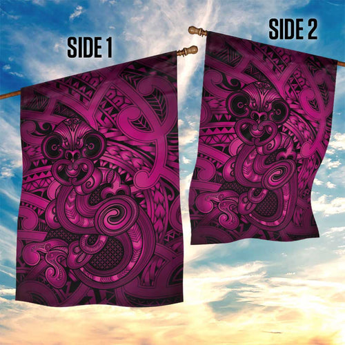 Aotearoa Maori Hei Tiki Garden Flag Mawhero Kowhaiwhai Puhoro Motif