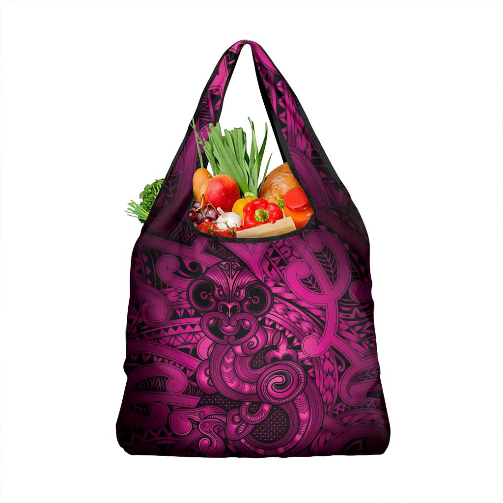 Aotearoa Maori Hei Tiki Grocery Bag Mawhero Kowhaiwhai Puhoro Motif
