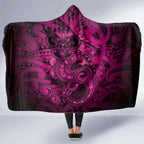 Aotearoa Maori Hei Tiki Hooded Blanket Mawhero Kowhaiwhai Puhoro Motif